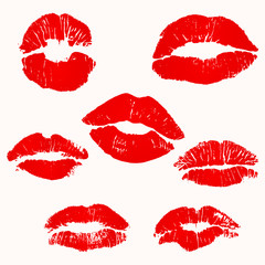 Sexy colorful womens  vector lips collection. 