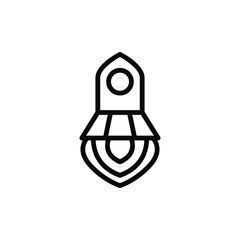 Rocket Icon Vector Logo template Design Emblem Isolated Illustration , Logo Studio Space Retro Sky Speed Media Modern Outline Solid Background White
