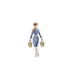 Maid with milk buckets for 12 Days of Christmas Charms
