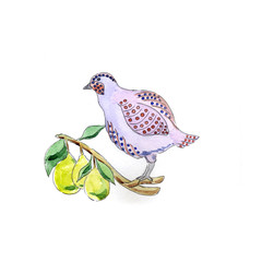 Partridge in Pear Tree for 12 Days of Christmas Charms