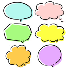 吹き出しセット　枠　手描き