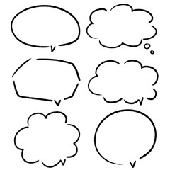 吹き出しセット　枠　手描き