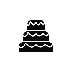 Cake Icon Logo template Design Emblem Isolated , Anniversary Birthday Logo Design Food Bakery Party Love , Outline Solid Background White
