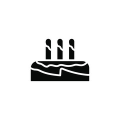 Cake Icon Logo template Design Emblem Isolated , Anniversary Birthday Logo Design Food Bakery Party Love , Outline Solid Background White
