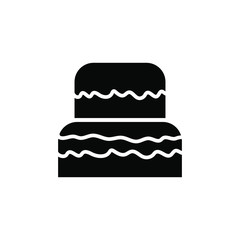 Cake Icon Logo template Design Emblem Isolated , Anniversary Birthday Logo Design Food Bakery Party Love , Outline Solid Background White
