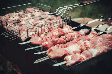 meat on the barbecue
