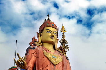 Panoramic view of the statue of Guru Padmasambhava Guru Rinpoche, the patron saint of Sikkim on...