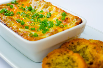 lasagna with toast