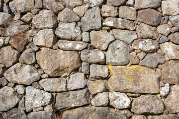 View of the medieval wall made of stones, Finland