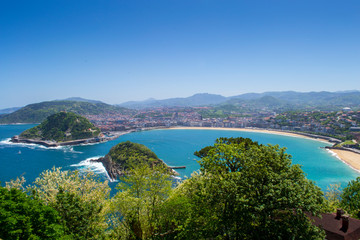 View on San Sebastian on a sunny day with clear sky