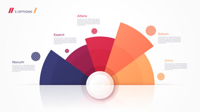Vector circle chart design, modern template for creating infographics, presentations, reports, visualizations