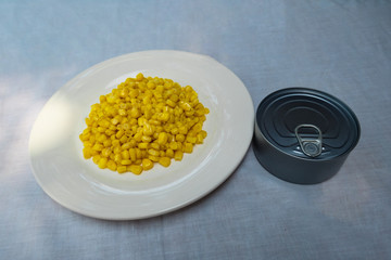 Corn on a plate, ready to eat