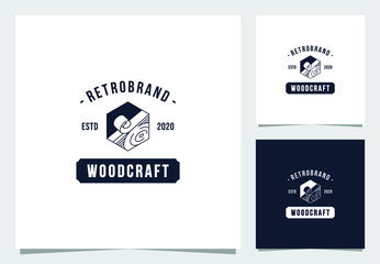 woodcraft logo design premium vector