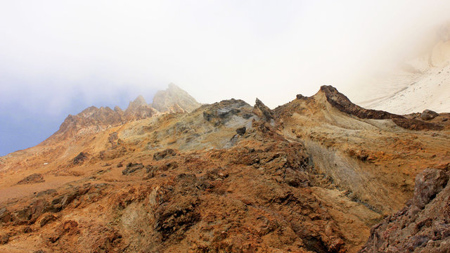 Mutnovsky Volcano In Russia In Kamchatka