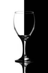 Glass on a black and white background