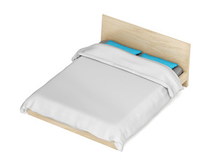Bed on white background