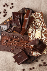 Close-up of chocolate pieces