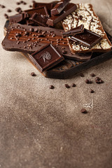 Close-up of chocolate pieces