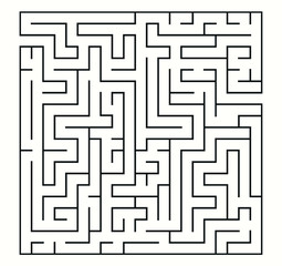 Labyrinth vector square shape. Maze (labyrinth) game illustration