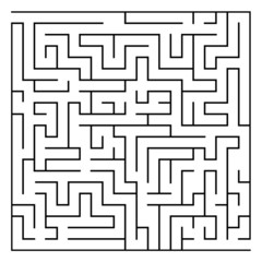 Labyrinth vector square shape. Maze (labyrinth) game illustration