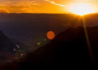 View from the Sonnkar K&ouml;pfl with mountains and the Inntal