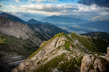 View from the top of the Reitherspitze with Inntal in the background