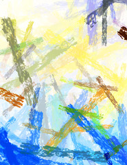 Brushed Painted Abstract Background. Brush stroked painting. Artistic vibrant and colorful wallpaper..