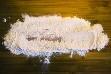 flour on the table