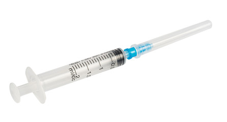 Fototapeta premium disposable syringe isolated on white