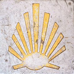 Yellow scallop shell symbol