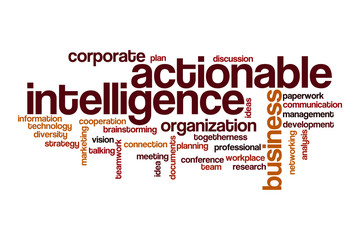 Fototapeta premium Actionable intelligence word cloud concept