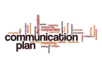 Communication plan word cloud concept