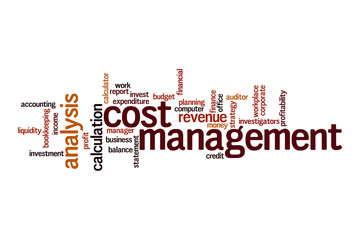 Cost management word cloud concept