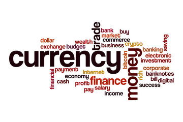 Currency word cloud concept