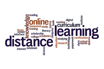 Distance learning word cloud concept