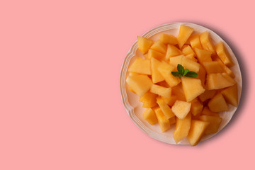 freshly melon slices ready to eat on dish