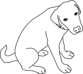 Dog line art vector illustration isolated