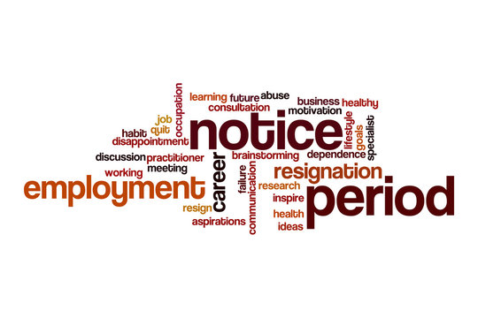 Notice Period Word Cloud Concept