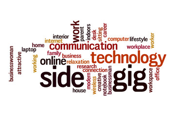 Fototapeta premium Side gig word cloud concept