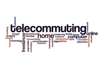 Telecommuting word cloud concept