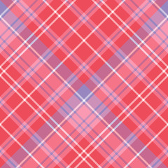 Seamless pattern in fascinating positive red, pink, lilac and white colors for plaid, fabric, textile, clothes, tablecloth and other things. Vector image. 2