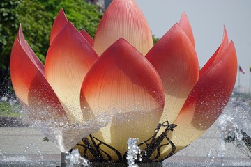 fountain like a colorful flower
