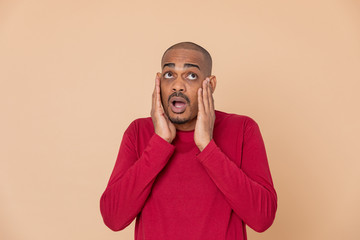 African guy with a red jersey
