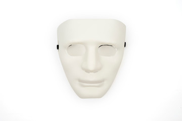 Plastic mask on white background