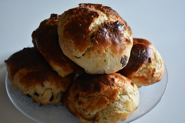 Brioches de chocolate. Chocolate brioches.