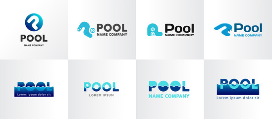  Cool simpl logo design for swiming pool. Suitable for for pool, aqua park or other.
