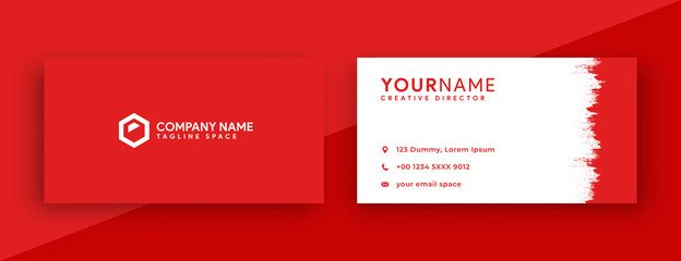 red business card design, business card with new 2020 color trend flame scarlet