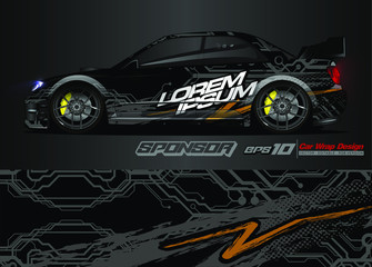 Fototapeta premium abstract background vector for racing car wrap design and vehicle livery 