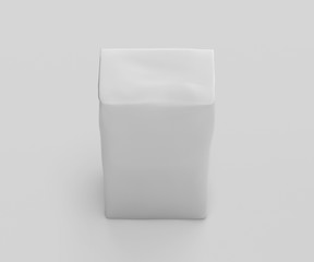 White Coffee Paper Bag Mockup, Blank Beans Container 3D Rendering isolated on light gray background