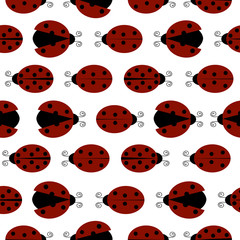Ladybugs isolated vector seamless pattern